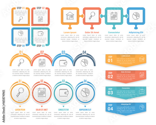 4 Steps Infographics
