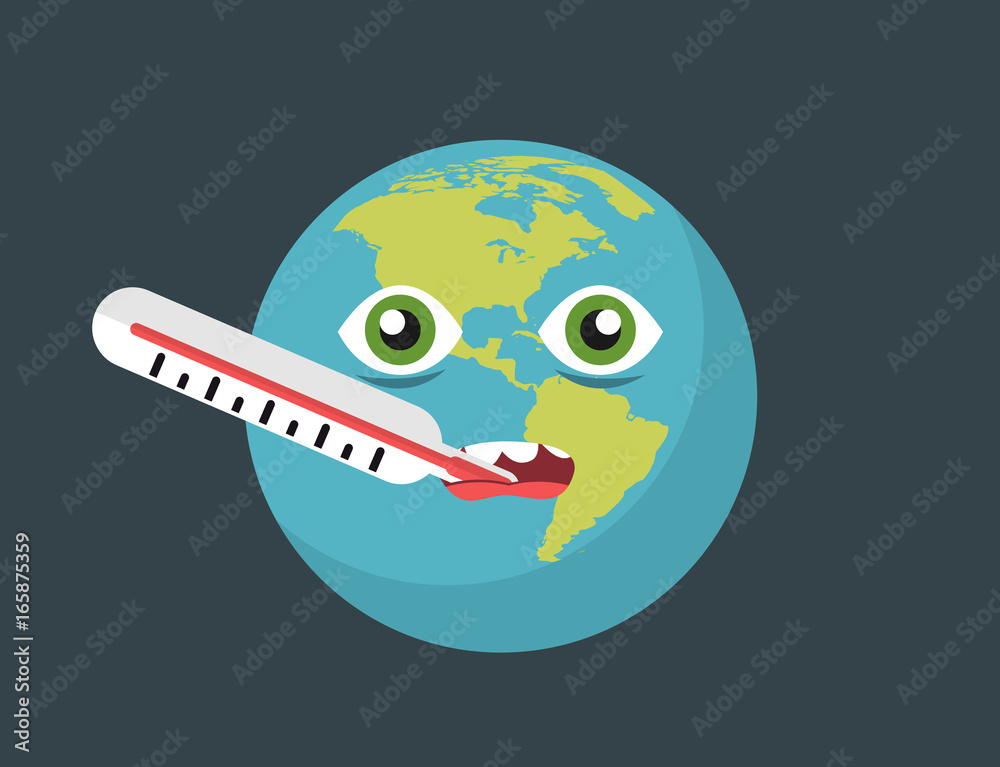 Erderwärmung Klimawandel Flat Design Vektor Grafik Illustration Icon Erderwärmung Klimawandel Flat Design Vektor Grafik Illustration Icon