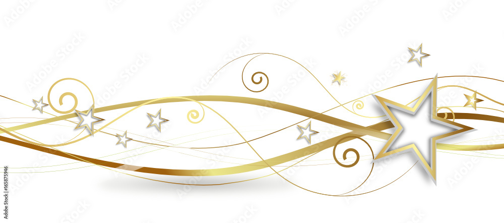 Weihnachten Band Banner Gold Stern Welle Wellen Sterne Weihnachten Band Banner Gold Stern Welle Wellen Sterne