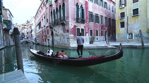gondola ride in a small canal in Venice 