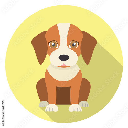 Beagle Hund Tier Flat Design Vektor Grafik Illustration Icon