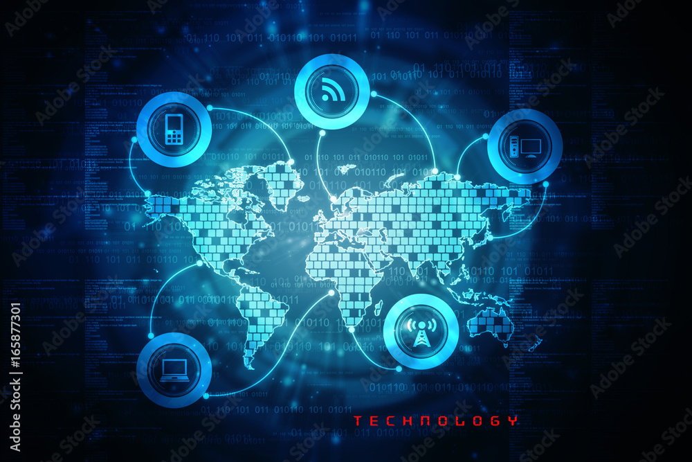 2d illustration technology background