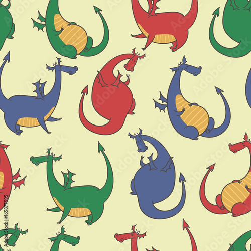 Cartoon dragons pattern