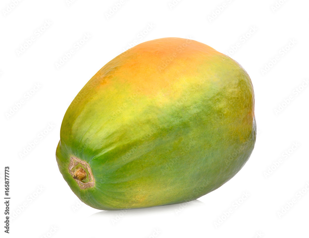 whole ripe papaya isolated on white background whole ripe papaya isolated on white background