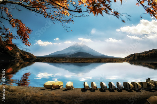 Japan landscape with Mount Fuji