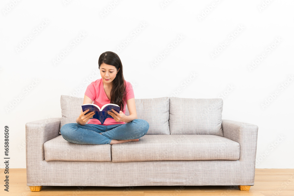 beautiful female student sitting on living room beautiful female student sitting on living room