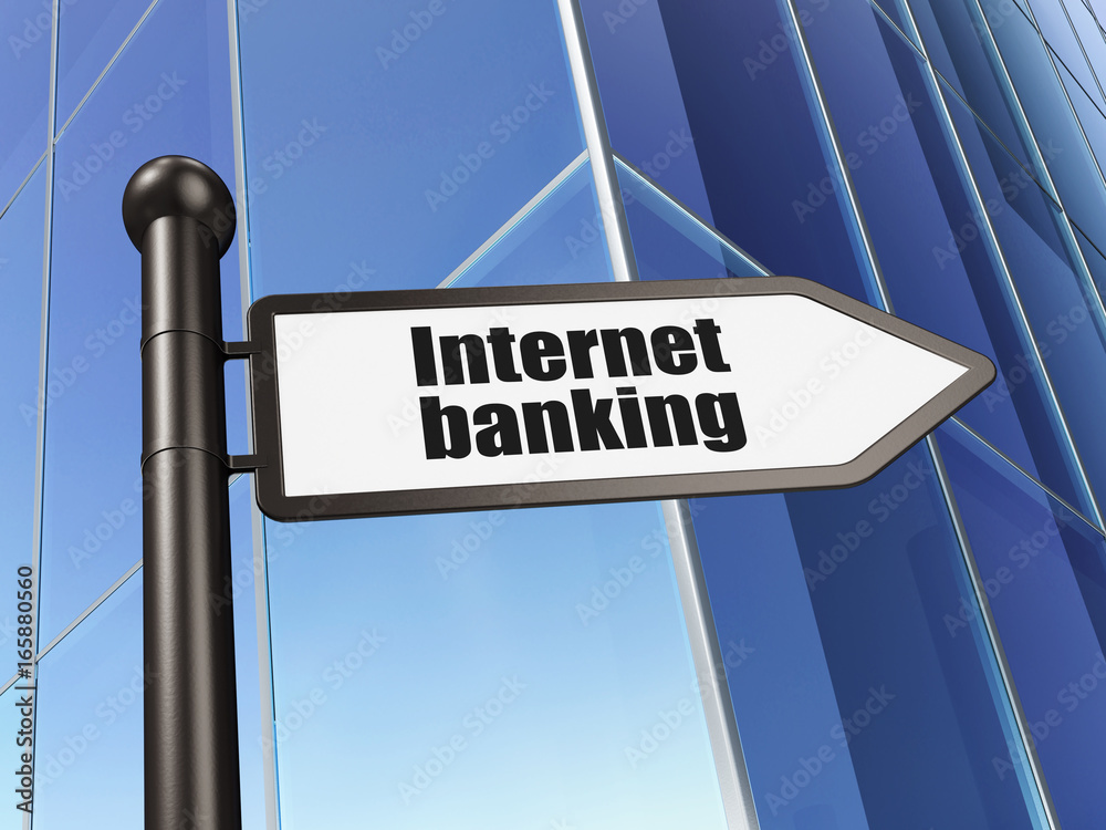 Fototapeta premium Banking concept: sign Internet Banking on Building background
