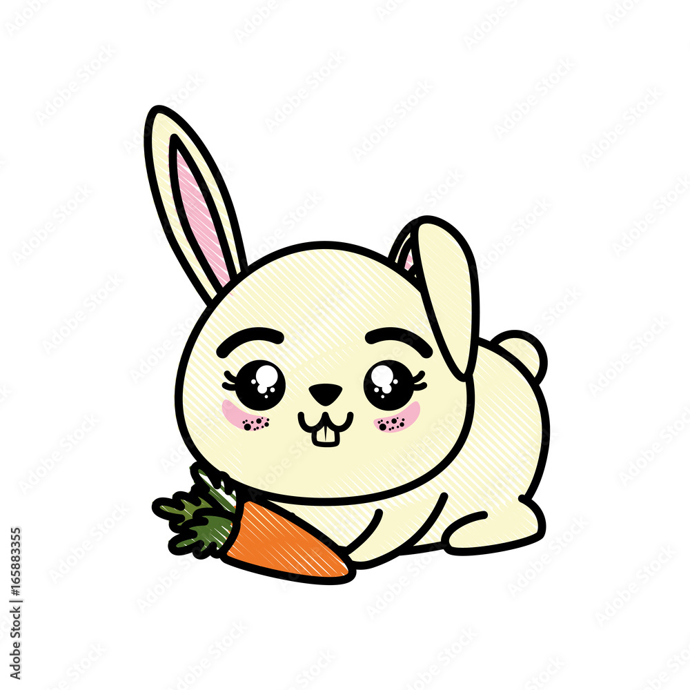 isolated cute sitting rabbit