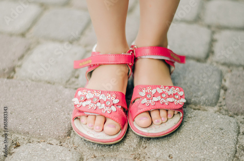 Baby feet in shoes