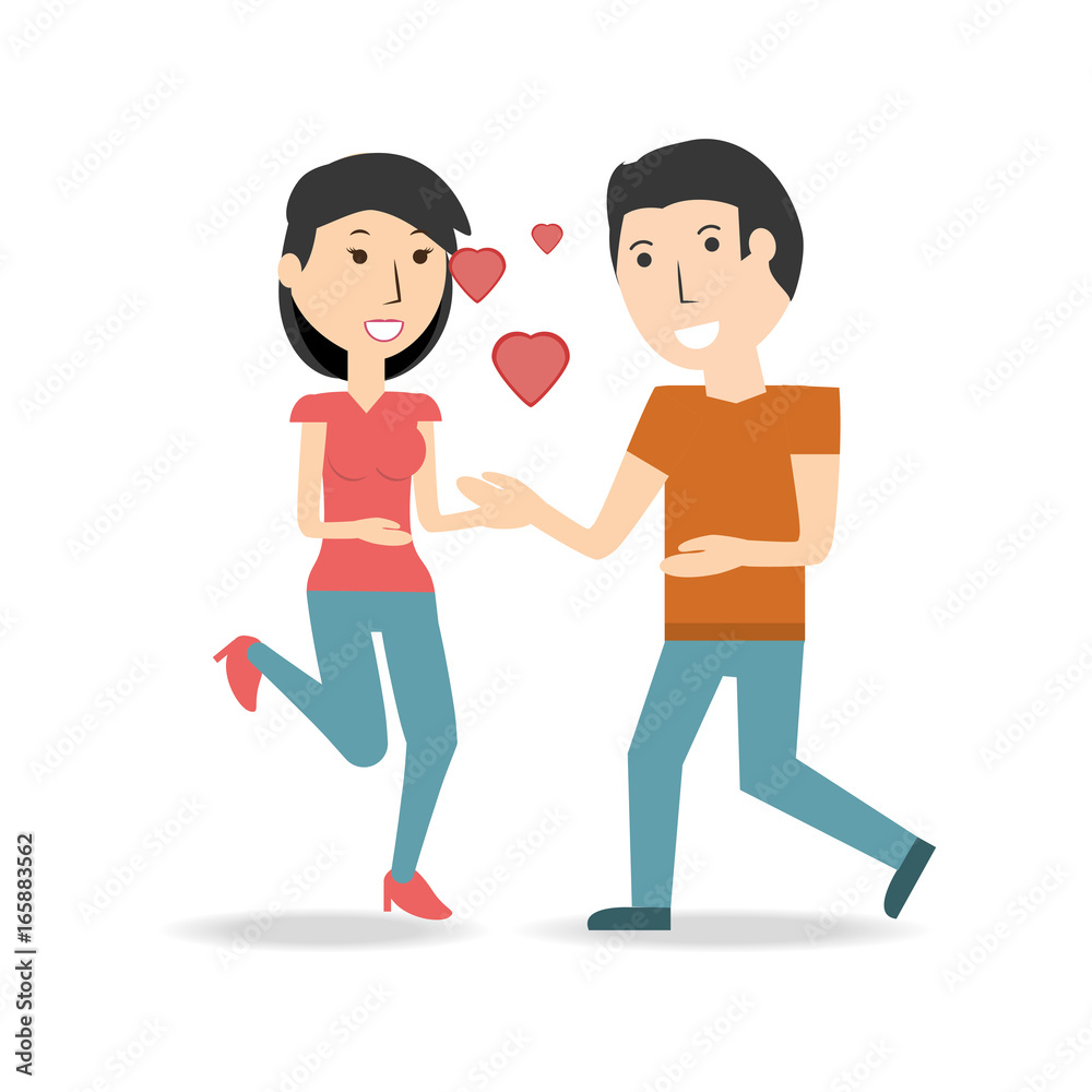 couple lover and romantic relationship with hearts
