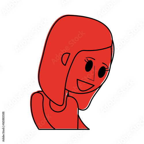 happy woman cartoon icon image