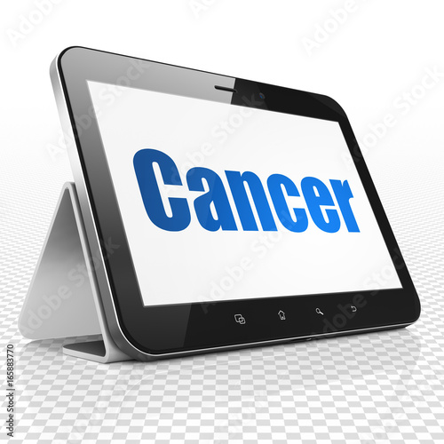 Healthcare concept: Tablet Computer with Cancer on display