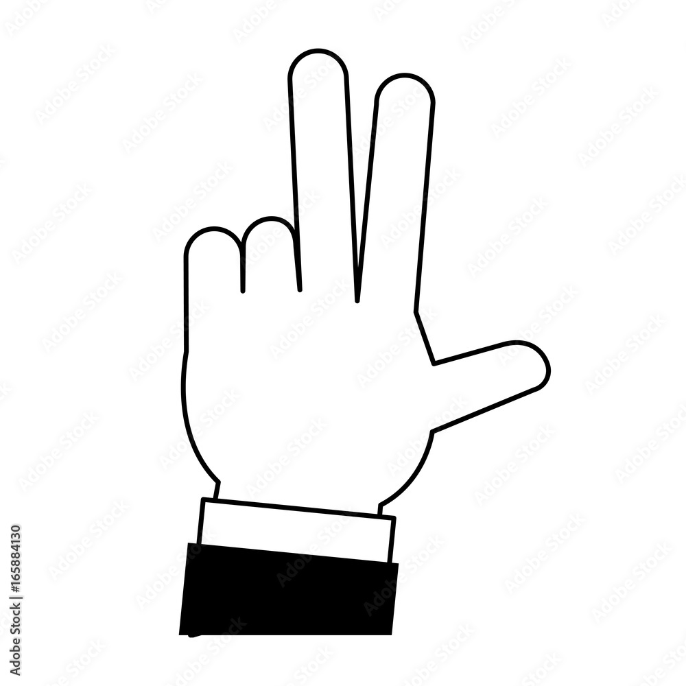 Obraz premium hands with three fingers up icon image