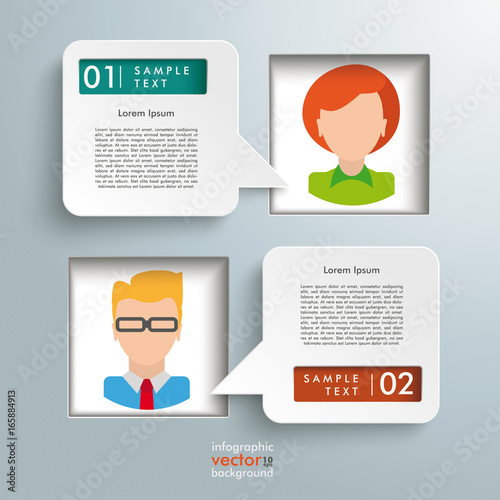 Square Holes 2 Speech Bubbles Man Woman