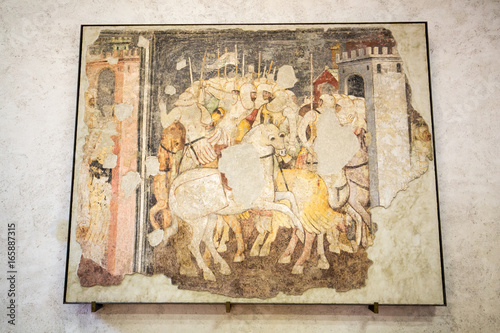  Knights in Combat in Castelvecchio Museum. Verona, Italy