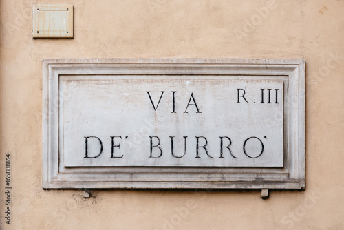 Street name sign in Rome