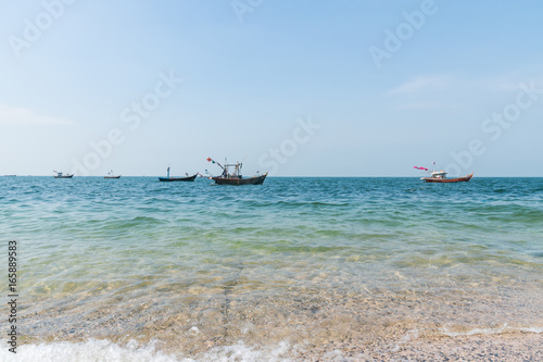 boat and beautiful blue ocean