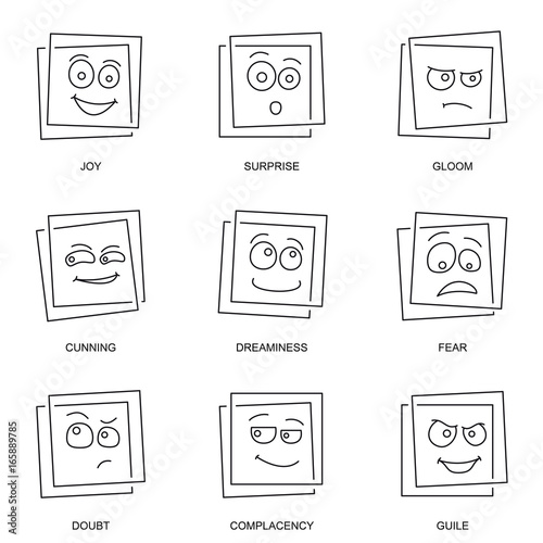 Cartoon emotional path squares