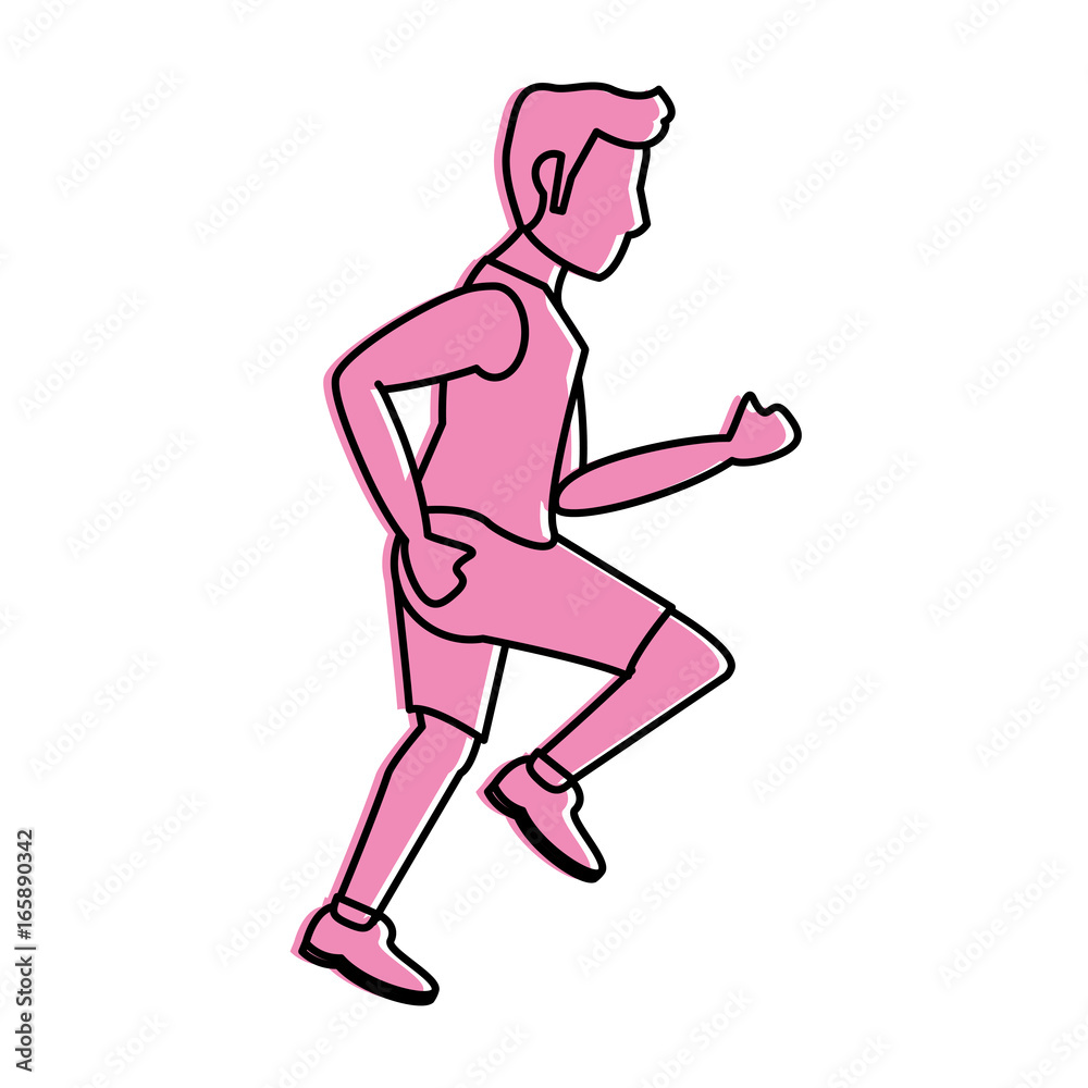 man avatar running icon image man avatar running icon image
