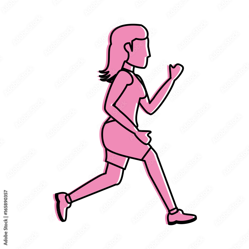 woman avatar running icon image woman avatar running icon image