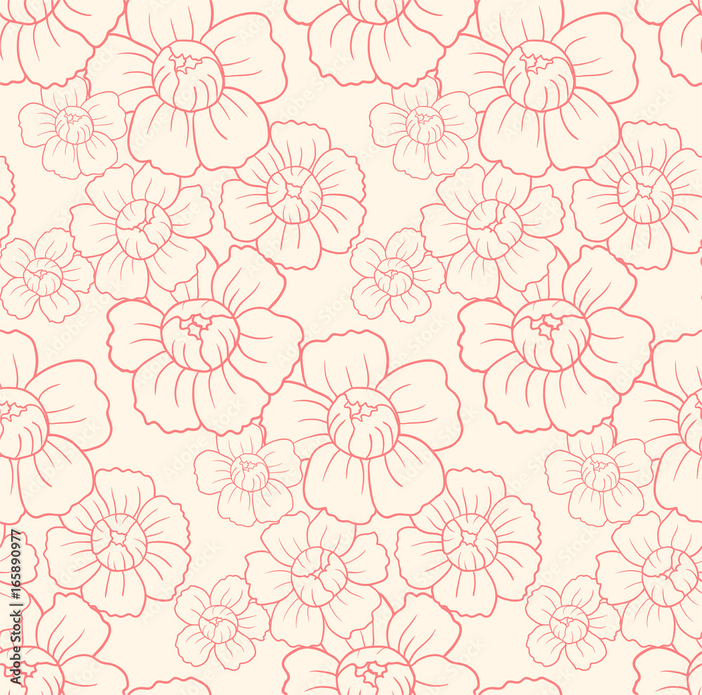 Pink Peony Flowers Pattern