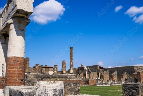 The famous antique forum site of Pompeii