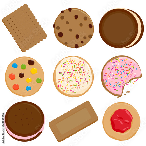Cookies and biscuits. Vector illustration collection