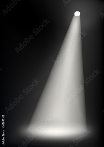 Scene illumination light on dark background. Vector illustration