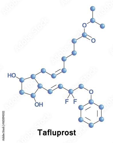 Tafluprost is a prostaglandin analogue. It is used topically to control the progression of open-angle glaucoma and in the management of ocular hypertension