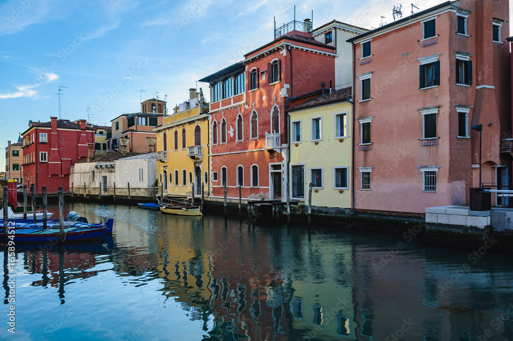 The canals and the old town in Chioggia, Italy