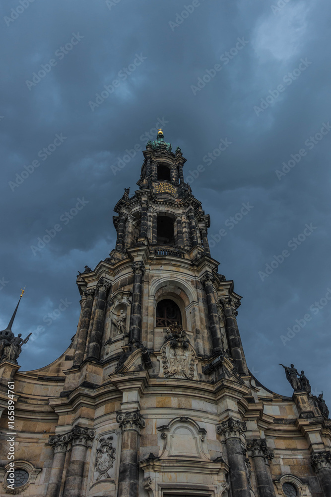 The old buildings in city Dresden against sky