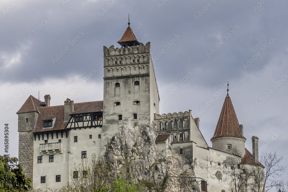 Beautiful view of the famous and eerie Bran Castle, Romania