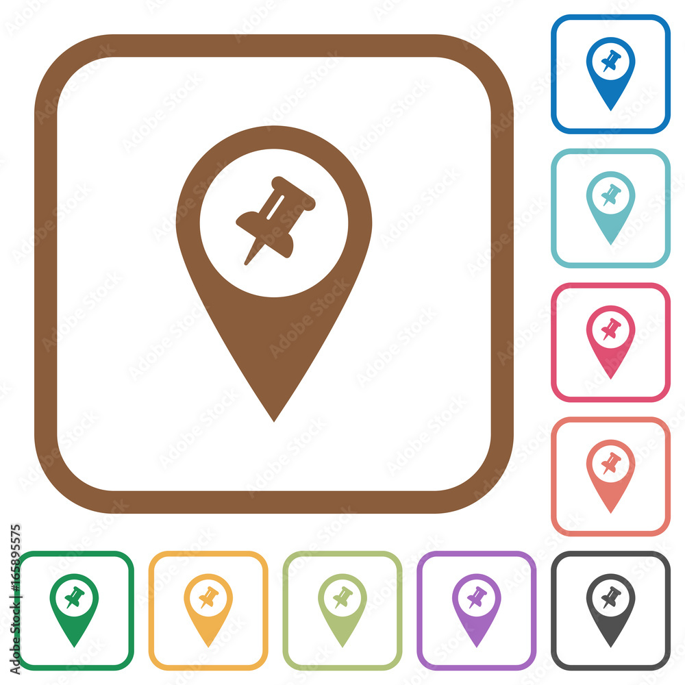 Pin GPS map location simple icons Pin GPS map location simple icons