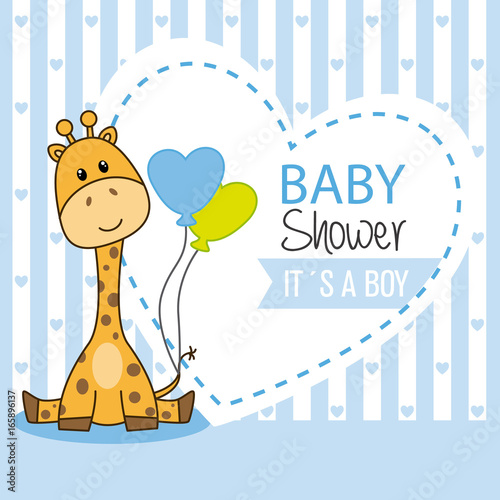 baby shower boy. Cute giraffe