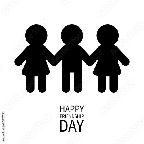 Happy Friendship Day Two Black Woman Female And One Man Male Silhouette Sign Symbol Boys Girls Holding Hands Icon Friends Forever White Background Flat Design Stock Vector Adobe Stock Happy Friendship Day Two Black Woman Female And One Man Male Silhouette Sign Symbol Boys Girls Holding Hands Icon Friends Forever White Background Flat Design Stock Vector Adobe Stock