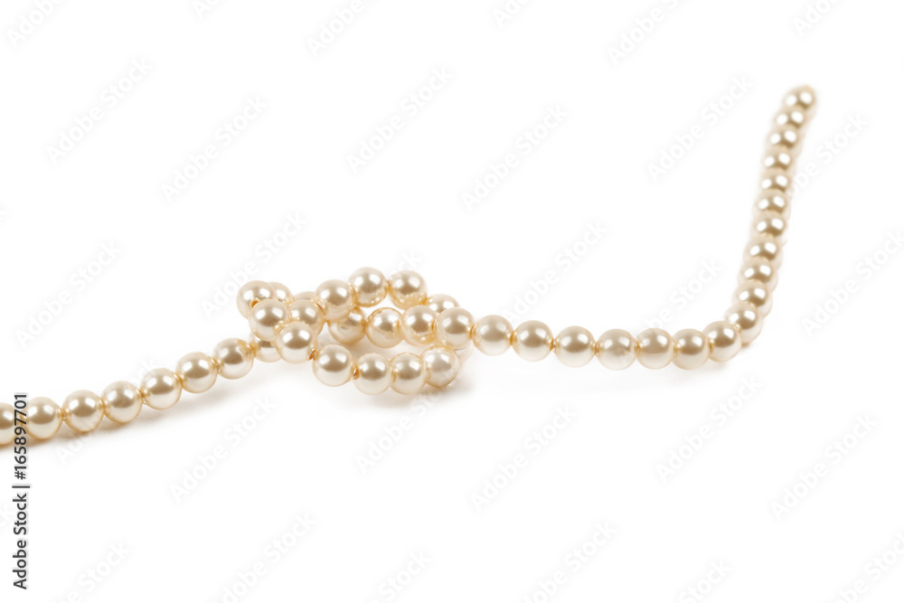 Pearl strand on white Pearl strand on white