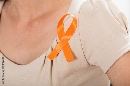 Woman With Orange Ribbon