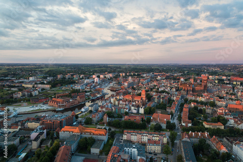 Fototapeta Naklejka Na Ścianę i Meble -  Old town of Gdansk, top view