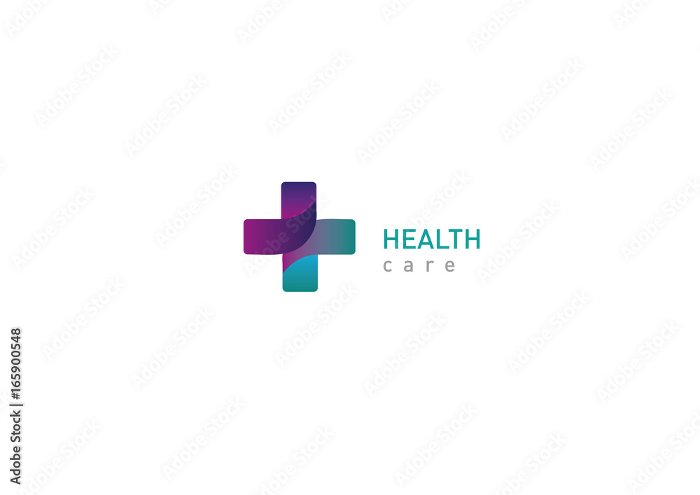 Bright logo on medicine and health, cross Bright logo on medicine and health, cross