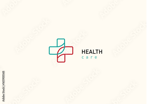 Bright logo on medicine and health, cross