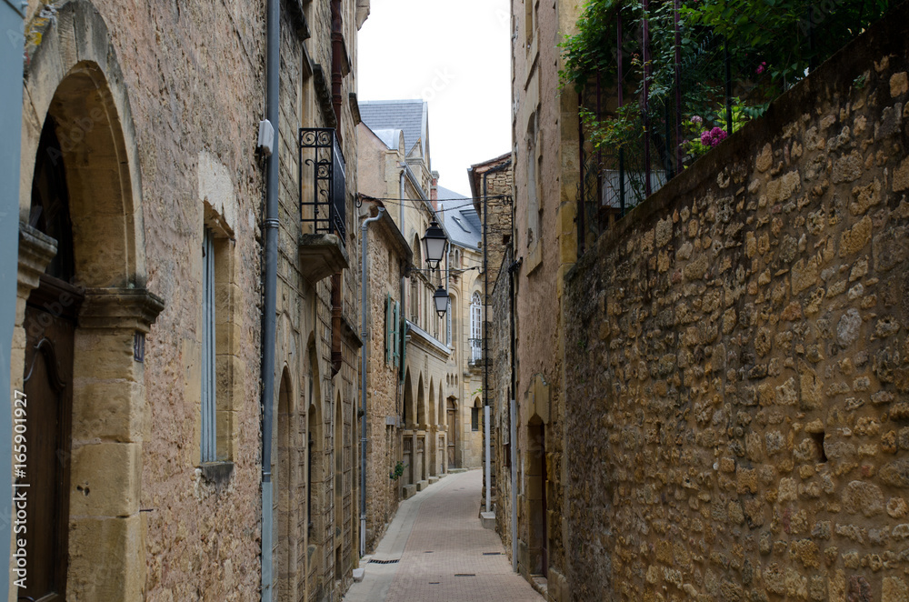 Alley in the village of Belves, France