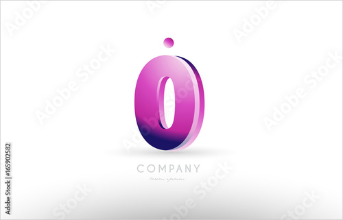 number 0 zero black white pink logo icon design
