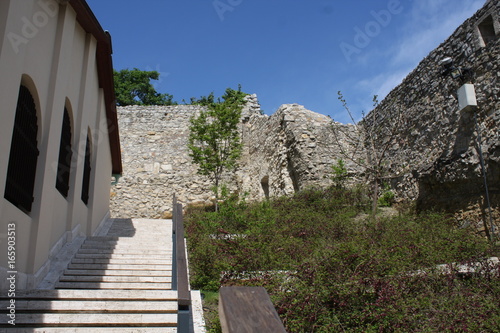 Northern Castle Wall Promenade in Pecs  Hungary. The Barbican in Pecs.