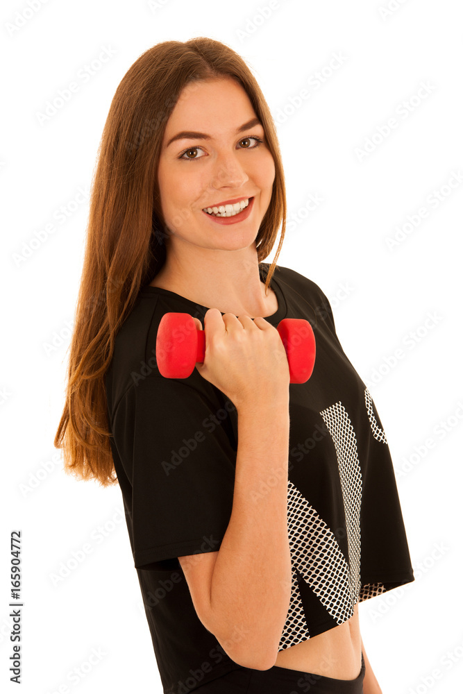 attractive sporty woman studio portrait of active fit fitness girl attractive sporty woman studio portrait of active fit fitness girl