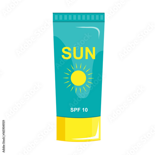 Tube of a cream for sunburn. Cosmetics for sunbathing. Protection from sunlight. Sun tan and tanning.