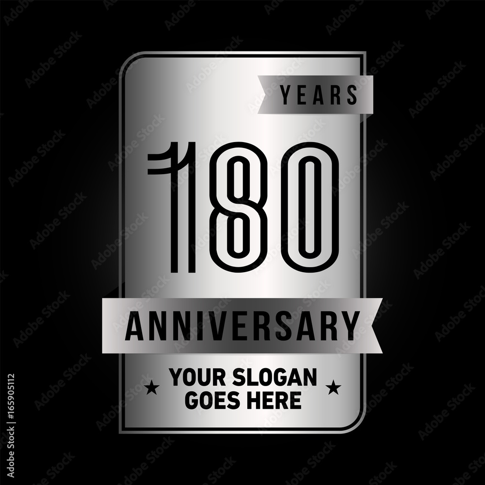 180 years anniversary design template. Vector and illustration.
