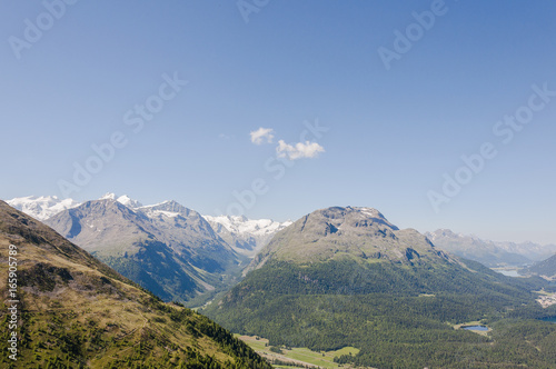 St. Moritz, Muottas Muragl, Val Roseg, Bernina, Engadin, Oberengadin, Rosatschgruppe, Seenplatte, Alpen, Wanderweg, Graubünden, Sommer, Schweiz