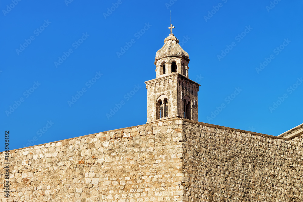 Spire of Dominican Church at Old city Dubrovnik
