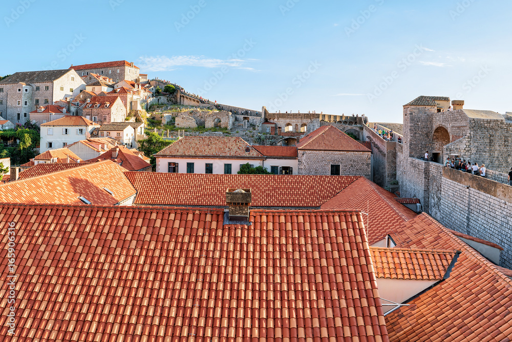 Red roof tile of Old town in Dubrovnik