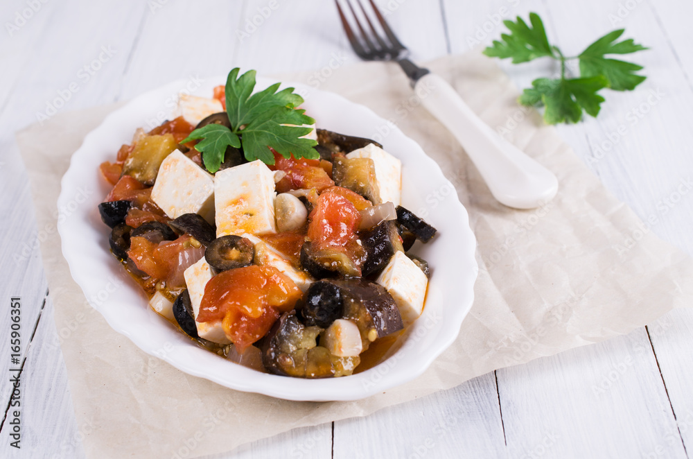 Vegetable salad with cheese Vegetable salad with cheese